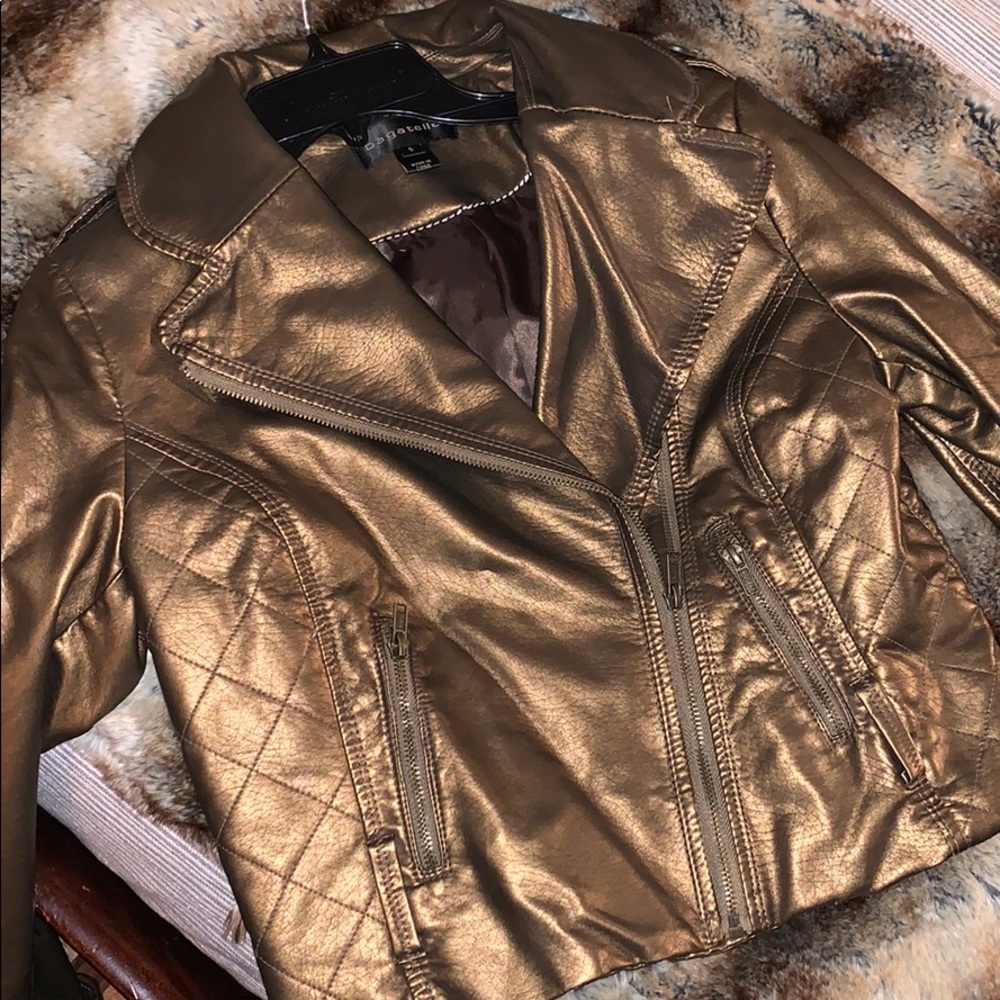 Faux leather copper jacket